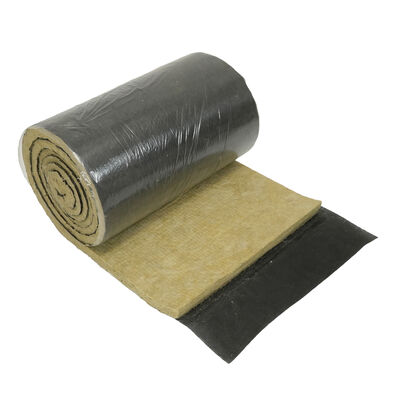 High Quality Chinese Rock Wool Blanket With Black Fiberglass Tissue Supplier Residential Thermal Insulation Soundproofing Rock Wool Blanket